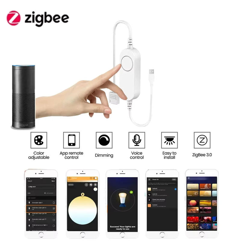 YSRSAI Zigbee 3.0 Smart LED-Controller für einfarbige, CCT, RGB, RGBW und RGBCCT LED-Streifen, kompatibel mit Tuya, Alexa und SmartThings, Farbe: Weiß - Bild 2