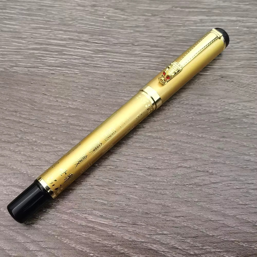 AliWuzn Füllfederhalter aus Metall im chinesischen Retro-Stil mit Goldakzenten und Selbstansaugfunktion - Bild 2