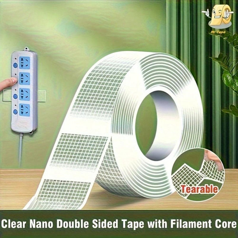 MTMA Doppelseitiges Nano-Klebeband aus PET, transparent, abnehmbar und ultra-klebend, Länge: 1 m - Bild 6