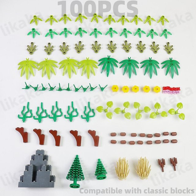 Linyi toy Baustein Zubehör Bäume Pflanzen 100-teiliges Set - Bild 1