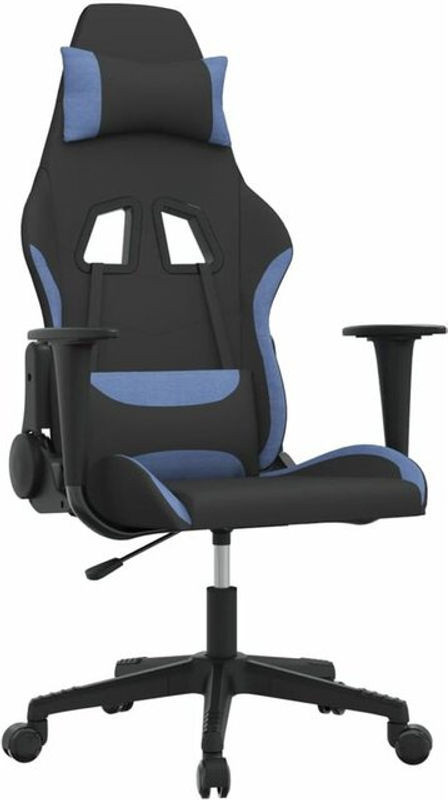 vidaxl Gamingstuhl aus Stoff in Schwarz und Blau - Bild 1