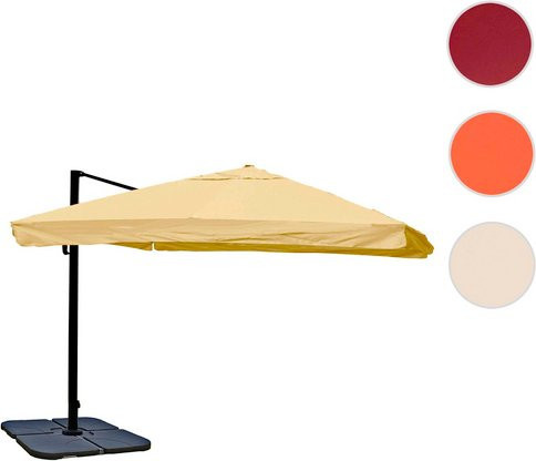 MVG Ampelschirm MVG-A96 in Weiss mit Schirmständer, neigbar, B: 360 cm, H: 300 cm - Bild 1