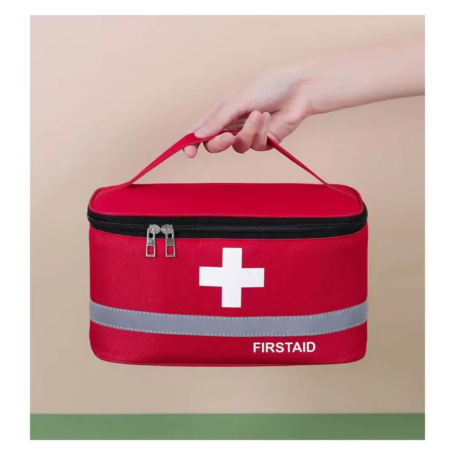 QHSPE Tragbare Erste-Hilfe-Tasche in Rot zur Medikamentenaufbewahrung und medizinischen Ausrüstung für Haushalt und Outdoor - Bild 3