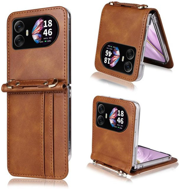 Leder Handyhülle für Blackview Hero 10 als Brieftaschen Hülle mit Lanyard und Kartenhalter in Braun - Bild 1