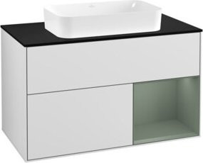 Villeroy & Boch Waschtischunterschrank Finion mit Abdeckplatte in Weiß lackiert B: 100 cm, T: 50,1 cm - Bild 1