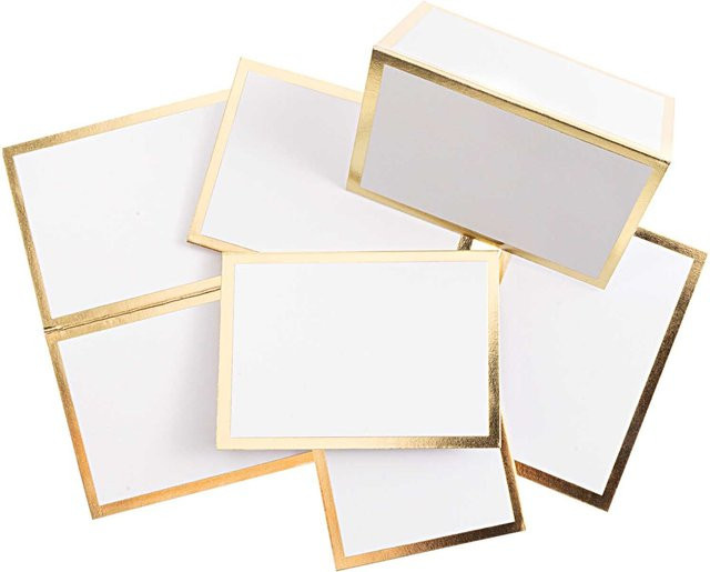 Rico Design Paper Poetry Tischkarten mit Hot Foil Gold, 6 Stück, 9 x 12,7 cm - Bild 1
