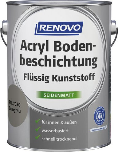 RENOVO Bodenbeschichtung wasserbasiert in Grau mit satin-mattem Finish - Bild 1