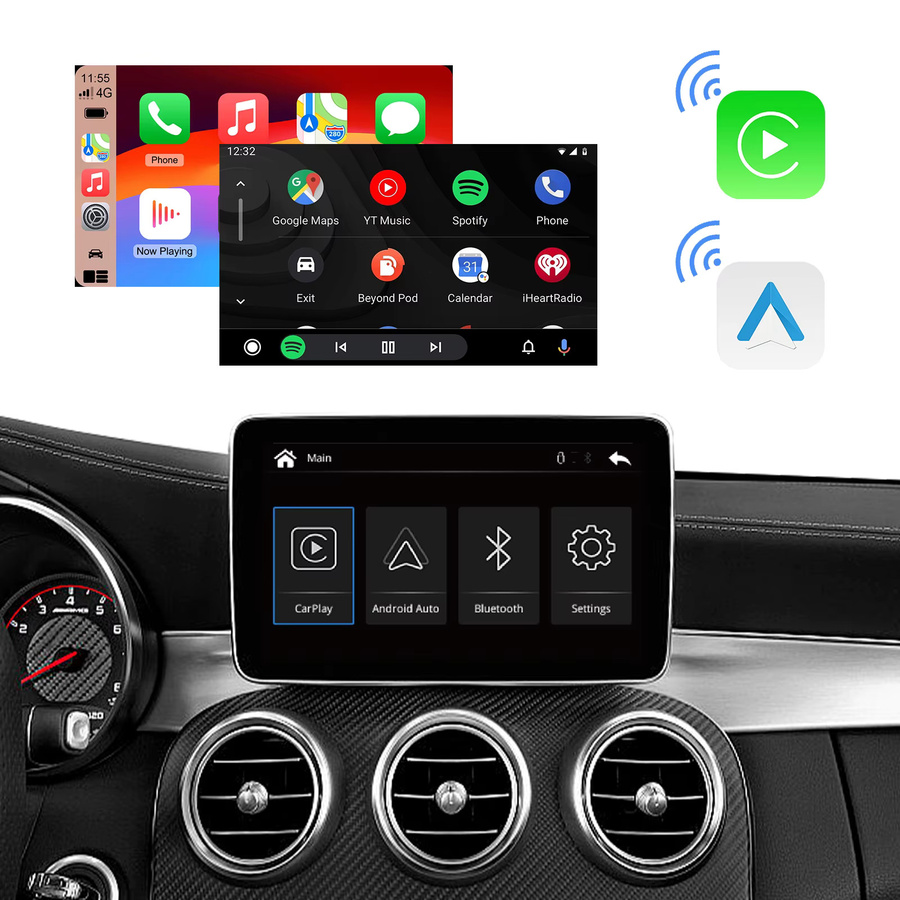 LEXXSON CarPlay und Android Auto Nachrüstkit für Mercedes Benz mit NTG 4.5 System, Schwarz - Bild 3
