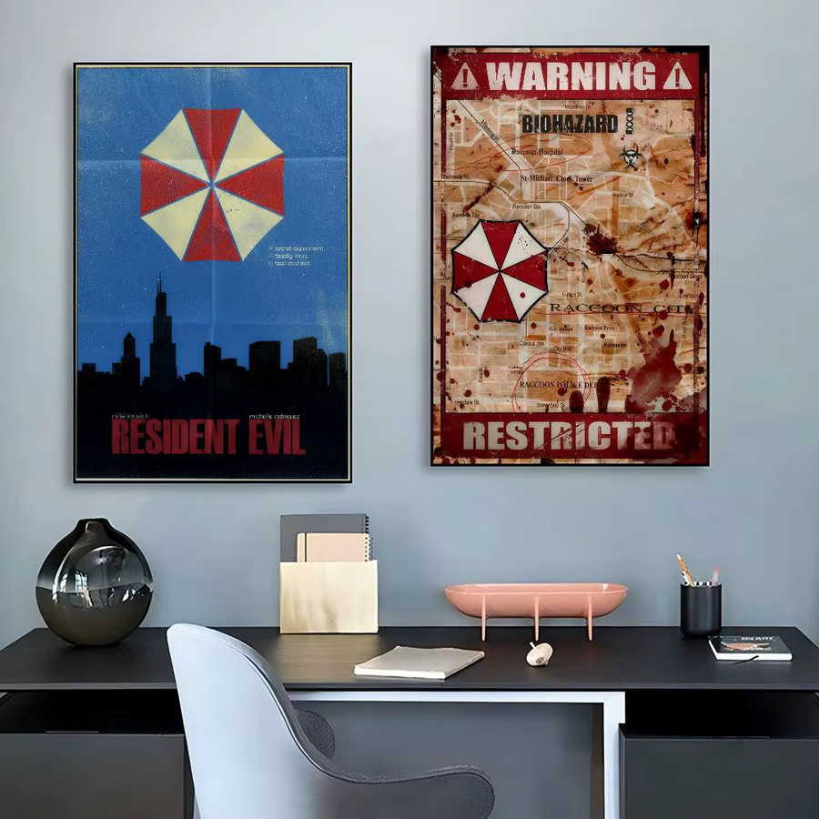 Resident Evil Horror-Film Wandaufkleber Rastar Whitepaper-Poster in Mehrfarbig für dein Zimmer, Bar oder Café - Bild 2