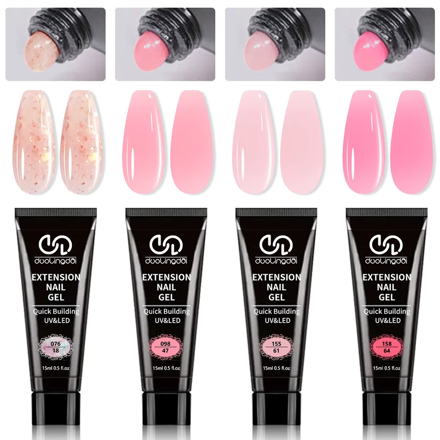 Duolingdai Poly Gel Nagel-Set, 4 Farben, Klares Poly Nagelgel - Bild 2