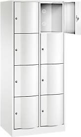 C+P Schließfachschrank Resisto mit 2 Abteilen und 8 Fächern, Farbe: Verkehrsweiß, B/T/H: 77,2 x 54,0 x 195,0 cm - Bild 1