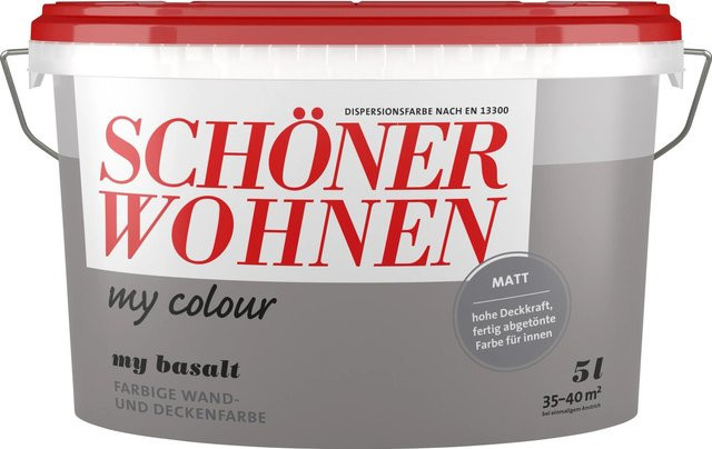 Schöner Wohnen My Colour My Basalt matt Dispersion Wandfarbe Grey 5,0 l - Bild 1
