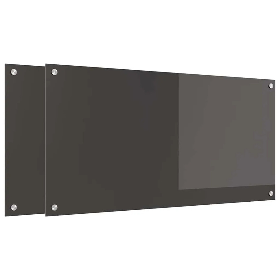 vidaXL Küchenrückwand aus gehärtetem Glas, 2 Stück, Dunkelgrau, B: 100 cm, H: 50 cm - Bild 2