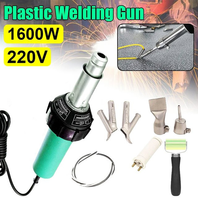 OWJHE Kunststoff Schweißpistole mit 1600 W Heißluftgebläse für PP und PVC, Kunststoff Schweißmaschine mit Düse und Taschenlampe, 220 V - Bild 1