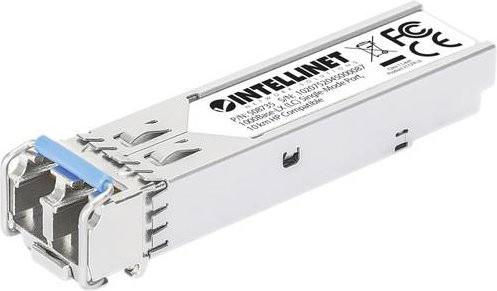 Intellinet 508735 Mini-GBIC Transceiver für LWL-Kabel, Singlemode, LC-Anschluss, 1000MBit/s, 10 km, HPE-kompatibel, Farbe: Silber - Bild 1