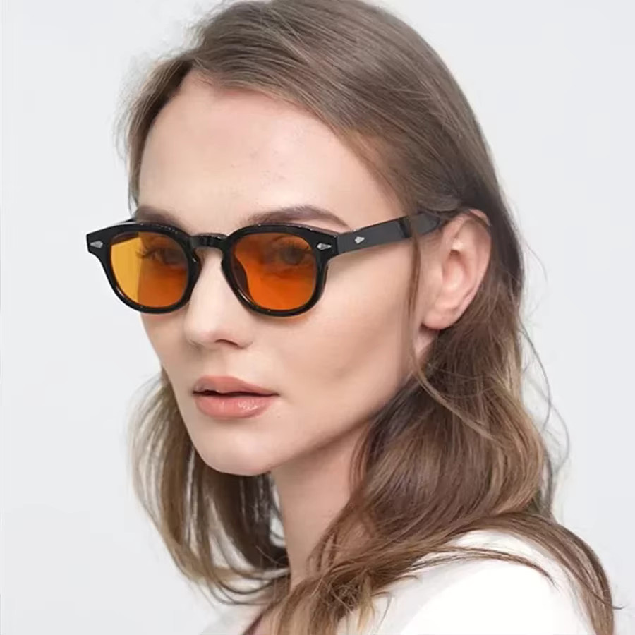 JNPCXI Sonnenbrille, Rund, Vollrand, Kunststoff, Gelb, Schwarz, Unisex - Bild 2