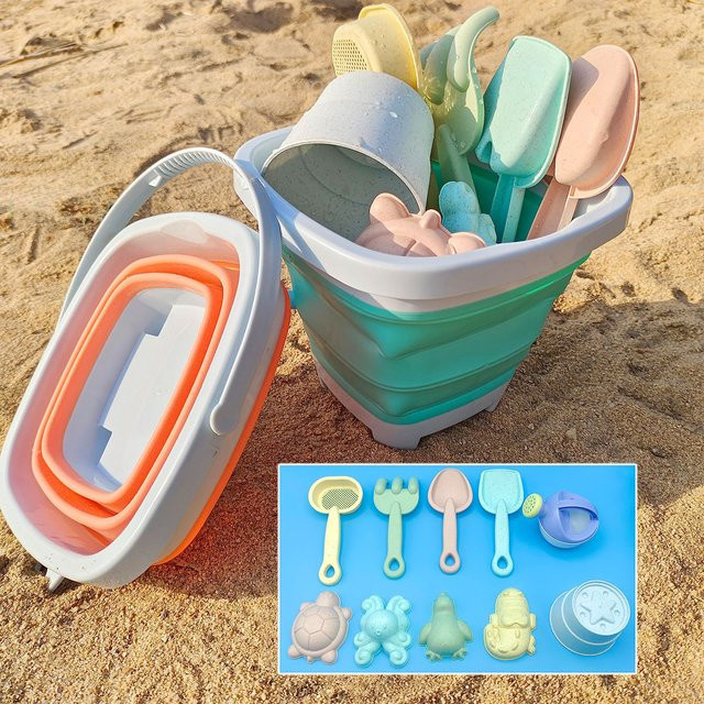 DSUE Strand Sand Wasser Set, Klapp Eimer, 11/5/1 PCS, Bunt / Mehrfarbig - Bild 1