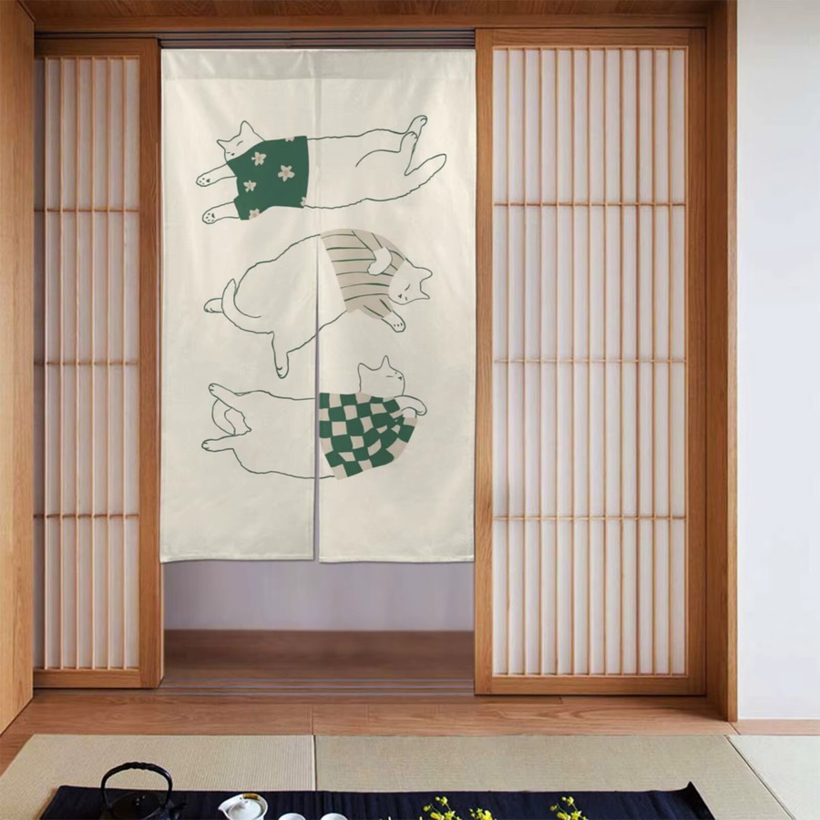 VIKAMA Halbtransparenter Sonnenschutzvorhang mit Katzen-Motiv für Schlafzimmer, Badezimmer und Küche, Breite: 90 cm, Höhe: 65 cm - Bild 4
