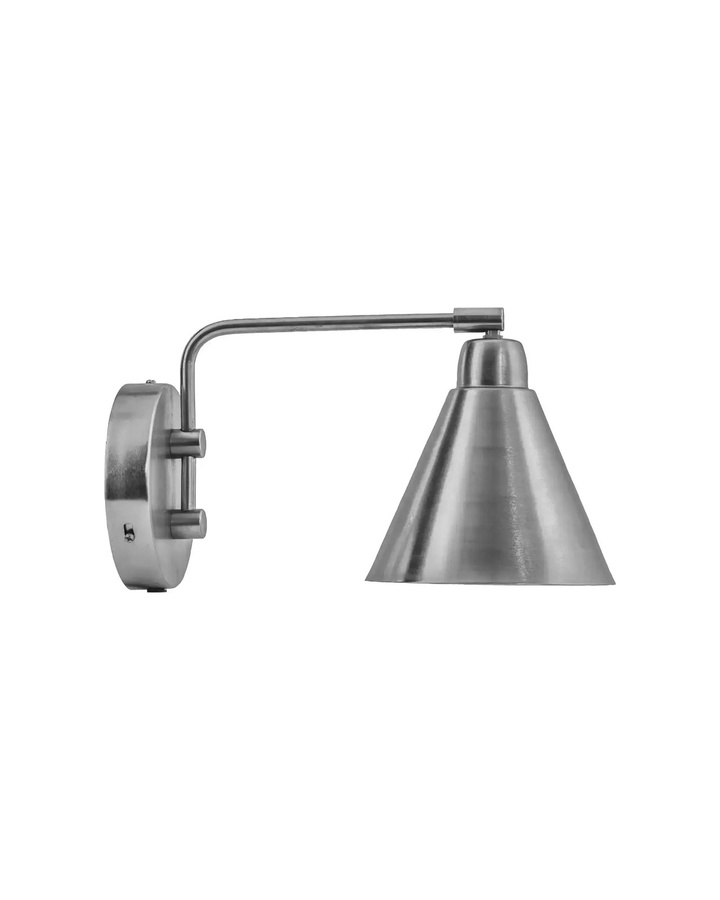 House Doctor Wandleuchte Game in Silber aus Eisen mit Industrie-Charme, Höhe: 30 cm - Bild 1