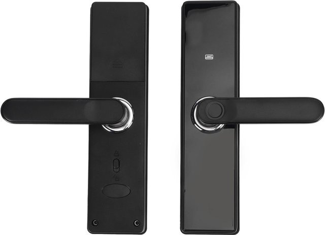 Aimo Smart Lock Schlüsselloses Zutrittsschloss mit Fingerabdruck, Passwort, Kartenscanning und App-Fernbedienung in Grau und Schwarz für 35 bis 50 mm Türstärke - Bild 1