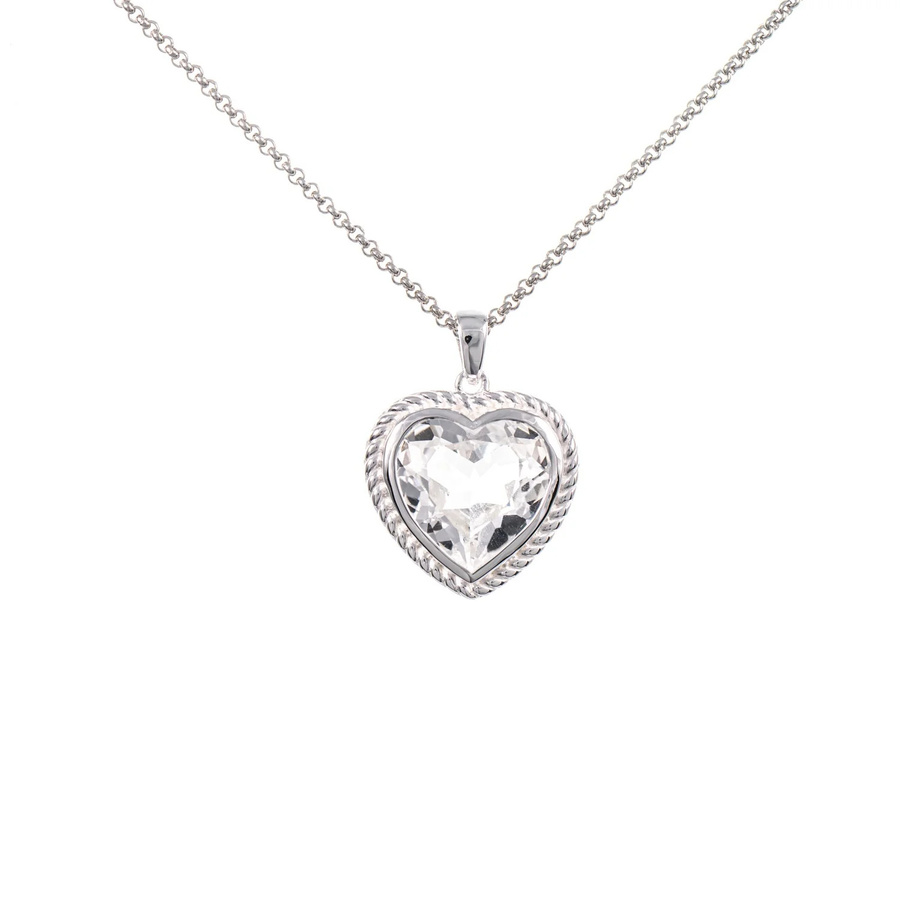 Dirndl Funkeln Anhänger Herz, 925 Silber, Zirkonia, Unisex - Bild 1
