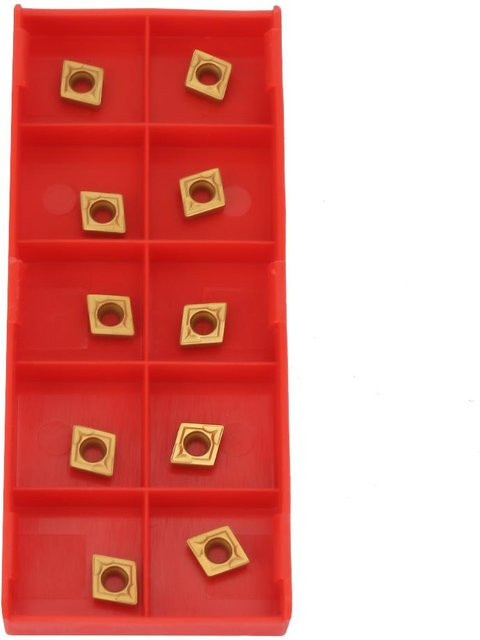 10 Stück Fishine Hartmetall-Einsatzklingen CCMT060204 US735 CNC-Drehmaschinenschneider in Gold - Bild 1