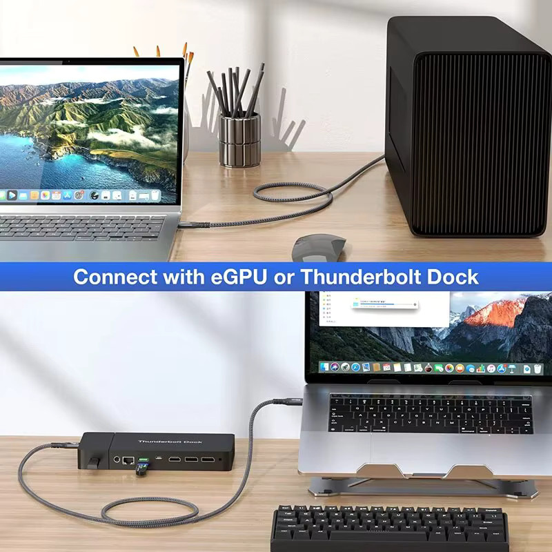 ULT-unite USB4 Typ C Kabel mit 240W Schnellladefunktion, 40 Gbit/s Datenübertragung und 8K 60Hz Unterstützung für Thunderbolt, Laptop und iPhone 15 Pro Max - Bild 3