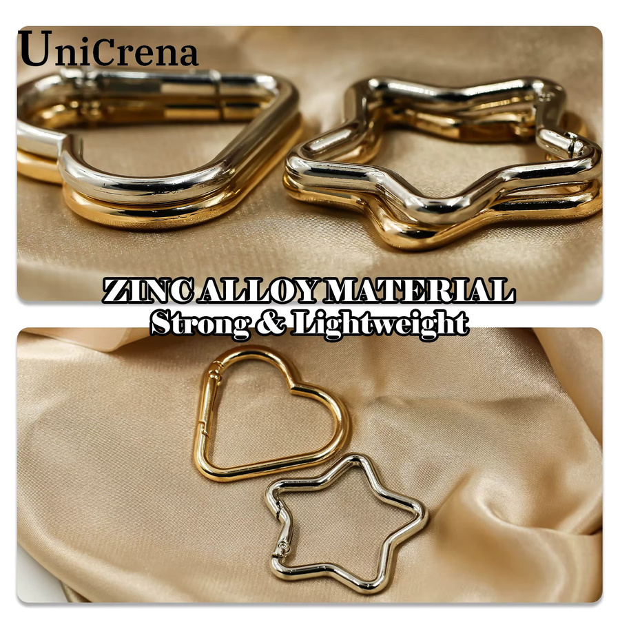 Unicrena Herzkarabiner, Silber, 4 Stück - Bild 3