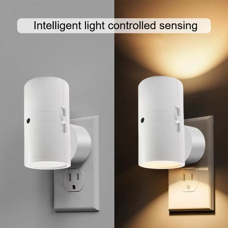Modernes LED-Nachtlicht zum Einstecken in Weiß mit Lichtsensor, dimmbar und 3 Farbtemperaturen für Badezimmer, Flur, Schlafzimmer und Treppen - Bild 4