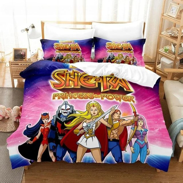 She-Ra und die Prinzessinnen der Macht 3D Bettwäsche-Set aus Mikrofaser, Mehrfarbig, B/H: 135 x 200 cm - Bild 1