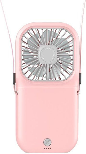 Tragbarer leiser Nacken-Ventilator von ElectroCN, wiederaufladbar und faltbar, Farbe: Pink - Bild 1