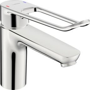HANSACLINICA Hansa Waschtisch-Einhebelmischer in Chrom mit Push-Open-Ablaufgarnitur und Safety-Stop - Bild 1