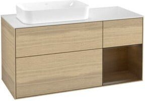 V&B Waschtischunterschrank Finion mit Wandbeleuchtung in Oak Veneer, B/T/H: 120 x 60 cm - Bild 1
