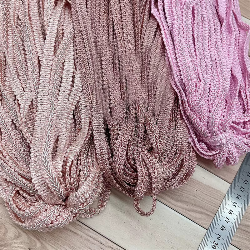 Polyester Spitze Trimmen Band Tausendfüßler Geflochtene Kurve Spitze für Nähen und DIY Handwerk in Silber und Pink, Breite: 1,2 cm - Bild 2