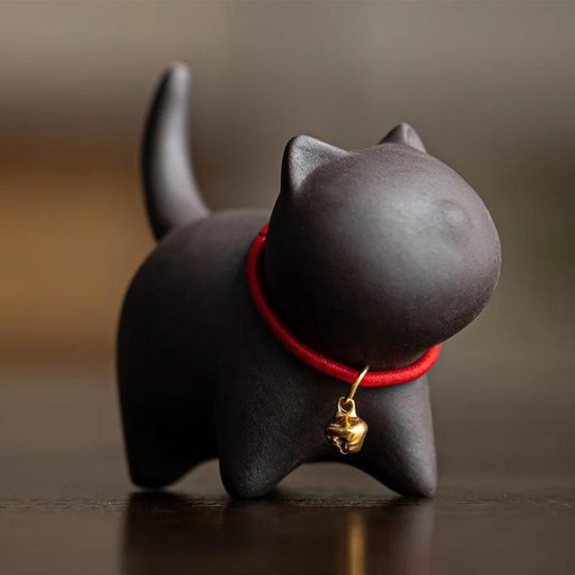 Binchi Keramik Tee Set mit Katzenmotiv in Lila und Schwarz für Kung Fu Tee Zubehör und Heimdekoration - Bild 1