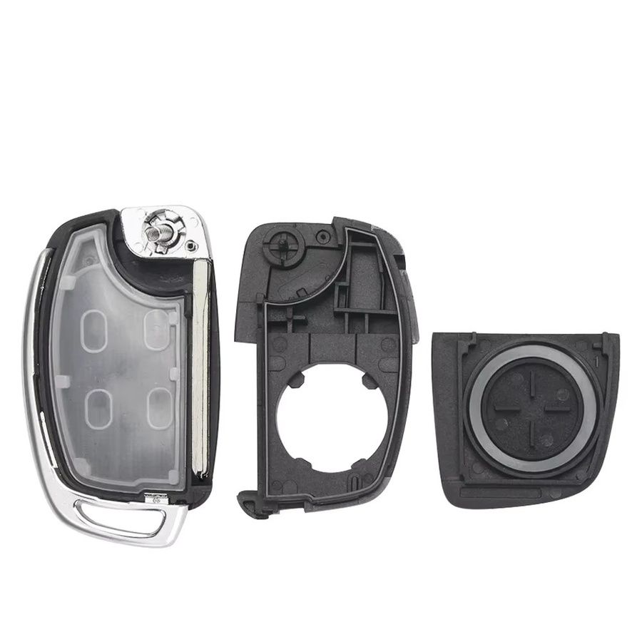 Keyyou Ersatz Gehäuse für Hyundai Mistra Santa Fe Sonate Tucson Akzent i30 i40 i45 Flip Folding Remote Key Shell Fob in Schwarz - Bild 3