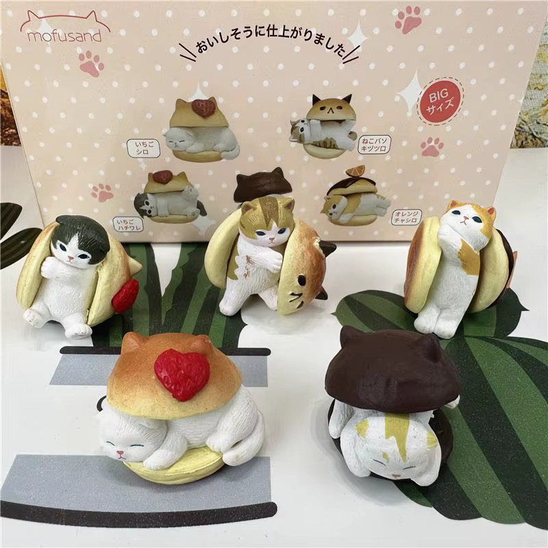 Mofusand Plump Series Blind Box Hamburger Brot Katze Obst, Actionfiguren - Bild 3