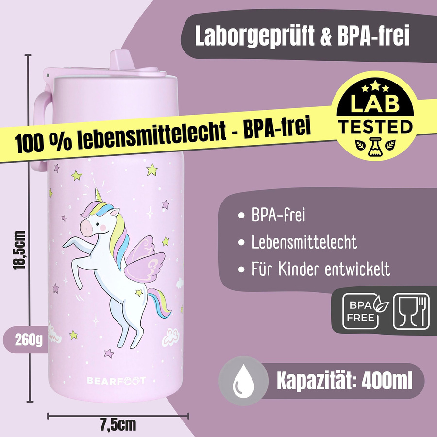 Bearfoot Thermoflasche in Pink mit 400ml Füllmenge - Bild 2