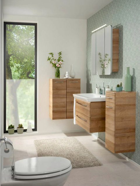 Fackelmann Waschtischunterschrank Milano in Eiche Braun B: 80 cm, H: 49,2 cm, T: 47,6 cm - Bild 1