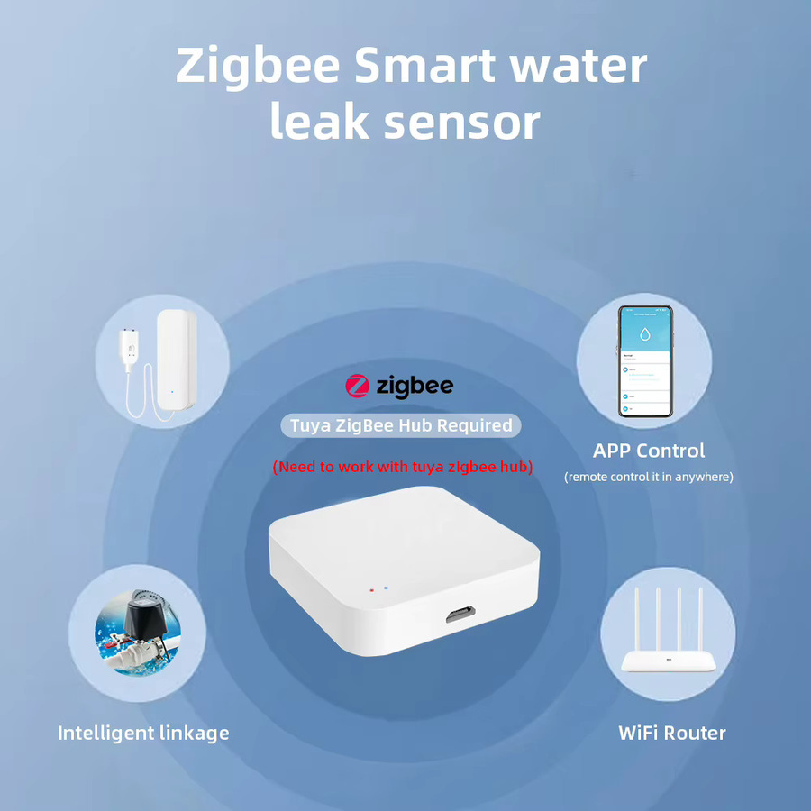 Onenuo Tuya Zigbee Wassersensor zur Leckage- und Fluterkennung in Weiß mit Smart Life App Fernüberwachung und Hochwasser-Alarm - Bild 2