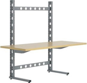 Bito Grundgestell einseitig in Graualuminium mit verstellbaren Regalböden, B/T/H: 130,6 x 92,0 x 178,5 cm - Bild 1