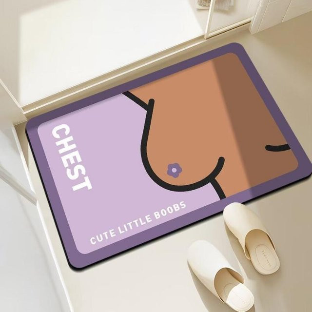 Saugfähige Badezimmerbodenmatte aus Kieselgur in Lila, rutschfeste und antibakterielle Fußmatte für Bad und Toilette, B/B: 40 x 60 cm - Bild 1