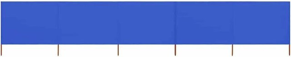 vidaXL 5-teiliges Windschutzgewebe in Blau, B: 600 cm, H: 120 cm