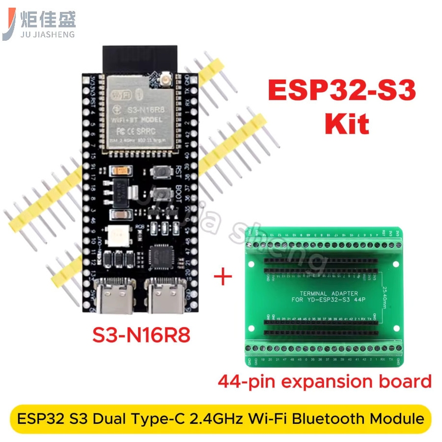 JUJIASHENG ESP32-S3 Dual Type-C Entwicklungsboard-Modul N16R8 N8R8 mit Antennenbasis und 44-Pin Erweiterungsplatine Kombinations-Kit - Bild 3