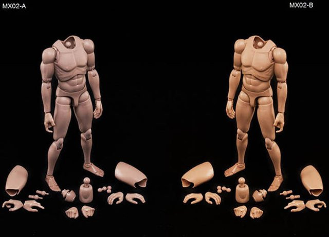 ART CROWN MODEL MX02-A MX02-B Männlicher Soldatenkörper Actionfigur, Maßstab 1/6, 12 Zoll, Braun - Bild 1