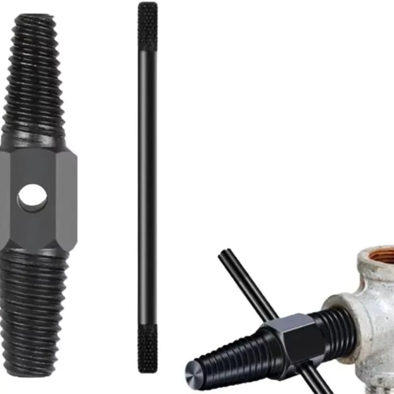 Doppelkopf-Schraubenausdreher-Set für Wasserhahn-Ventile und Sanitär-Werkzeugsatz zum Entfernen beschädigter oder gebrochener Schrauben in Schwarz - Bild 2