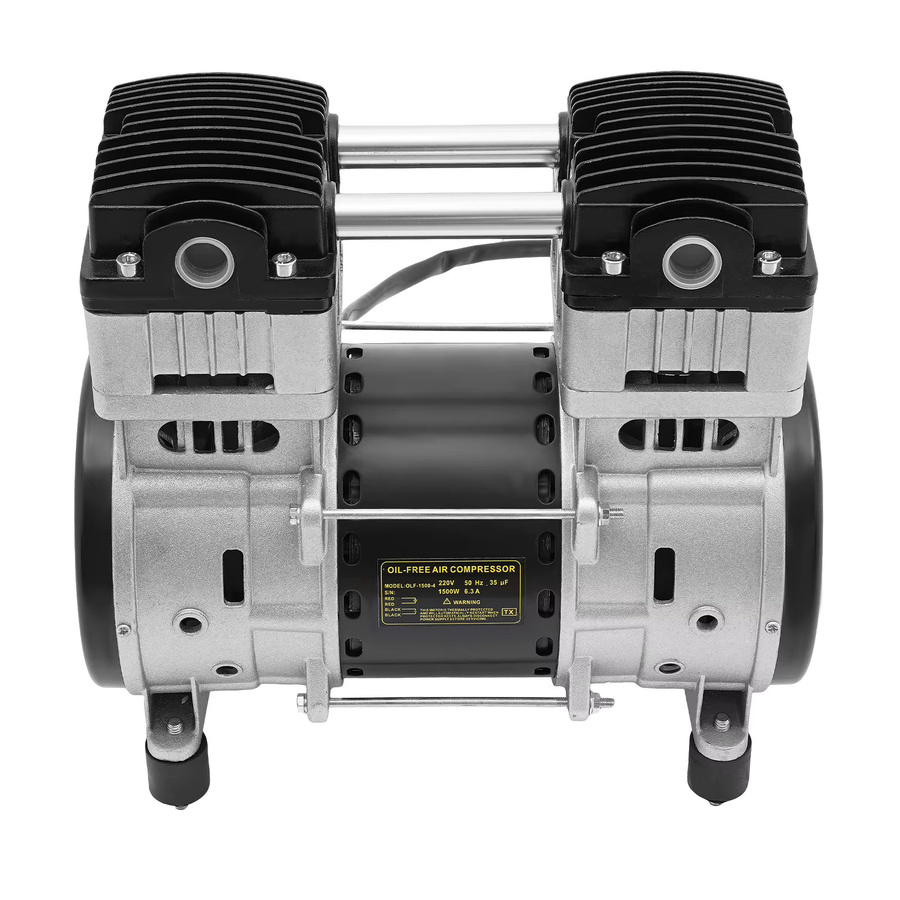 CNCEST Luftkompressor-Pumpenkopf 1500W 220V in Silber mit 140L/min, Doppel-Schalldämpfer und Kühlventilator - Bild 6
