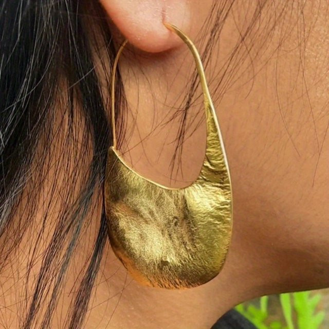 YoYo Creolen, goldene Farbe, Anhängerohrringe - Bild 1