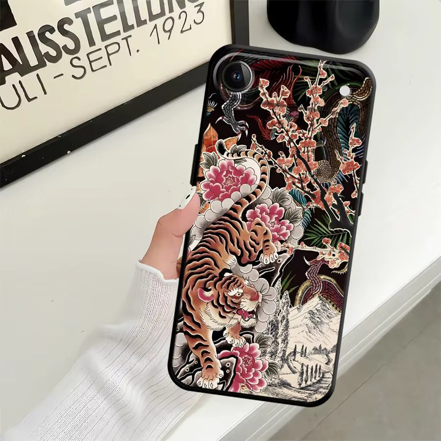 Weiche Handyhülle im Tiger-Design für Apple iPhone Modelle in Schwarz und Multicolour - Bild 2