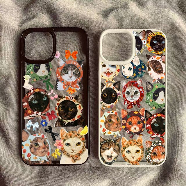 Transparente Handyhülle mit buntem Katzen-Design für Samsung Galaxy S26 S25 S24 Ultra S23 S21 FE A55 A54 A35 A34 A16 A15 A06 5G - Bild 1